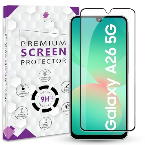 Image of Premium Tempered Glass Screen Protector Guard For Samsung A26 5G (6.7 Inch, Pack of 1) | Edge to Edge Coverage With Easy to installation kit