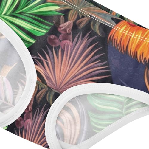 Vibrant Orange Roosters Colorful Panties Little Girl Toddler Underwear Custom Cotton Artistic Undies Kids Briefs 2t4