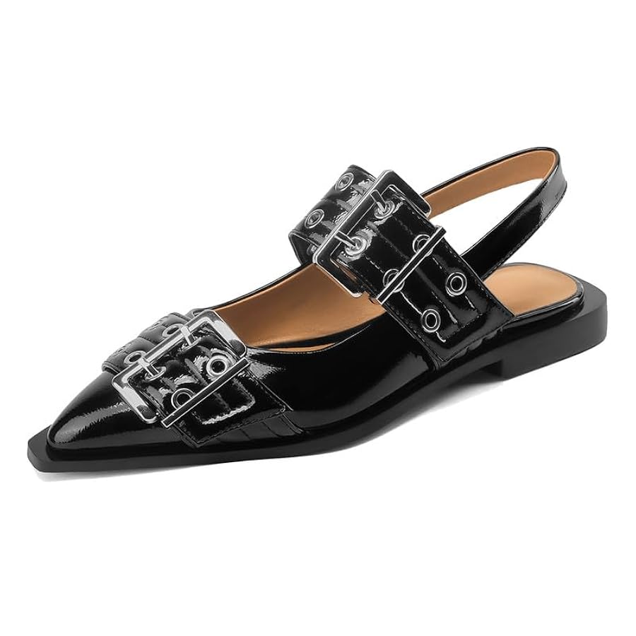 Amazon.com | KOKOMOMO Women's Slingback Ballet Flats Goth