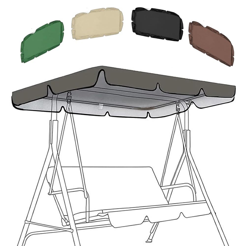 ZYXQQJ Outdoor Porch Swing Canopy 56×47in 65×45in 75×52in 77×49in 98×73in Garden Yard Patio Swing Cover 210D/420D/600D Oxford Cloth(Grey,420D/190 * 132 * 15cm)