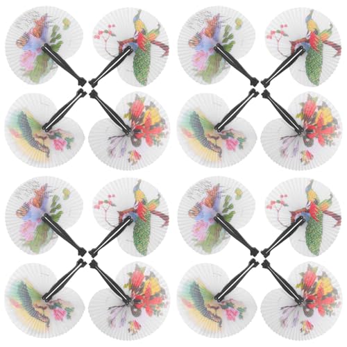 Toddmomy Eventail Rond Pliable en Papier Portable, Léger et Décoratif, Style Chinois Vintage avec Motifs Délicats, pour Cosplay ou Accessoires de Danse, Lot de 20 Pièces Plusieurs Styles