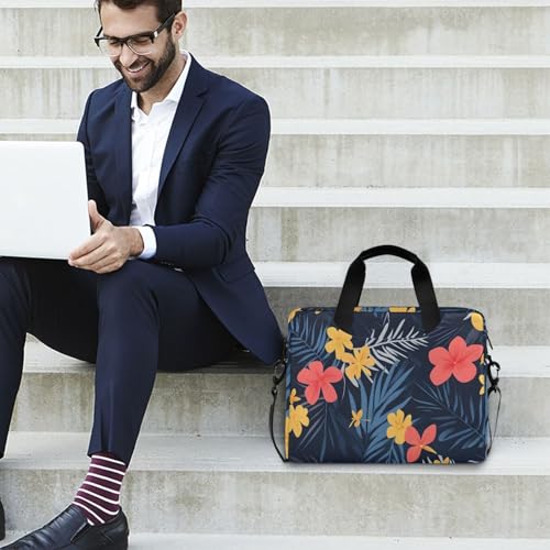 Bolsa maletín portátil floral navy para laptop 13-15.6" miniatura 3