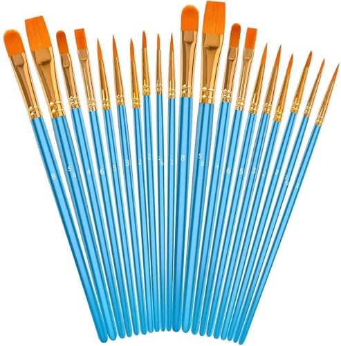 Soucolor Acrylic Paint Brushes Set, 20 Pcs Pointed Tip Artist Paintbrushes | Soft,No-Shed Bristles...