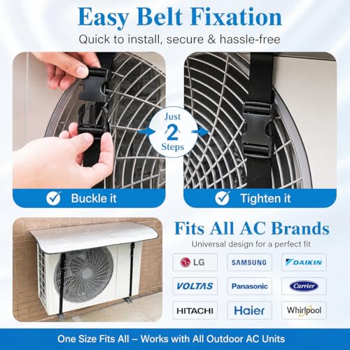 Image of AC Outdoor Unit Protector | Split AC Compressor Cover | Outdoor AC Unit Sun Protector | Waterproof AC Sun Shade Cover for All AC Brands | Dust, Heat & Bird Dropping Protection