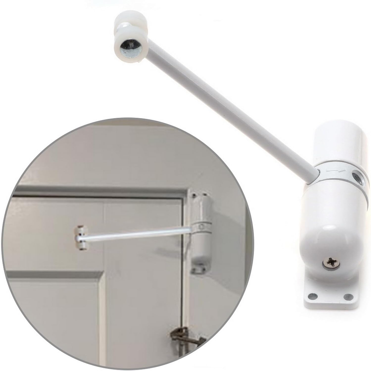 Spring Door Closer White Automatic Sensor Door Automatically Close Heavy Duty Auto Stainless Steel