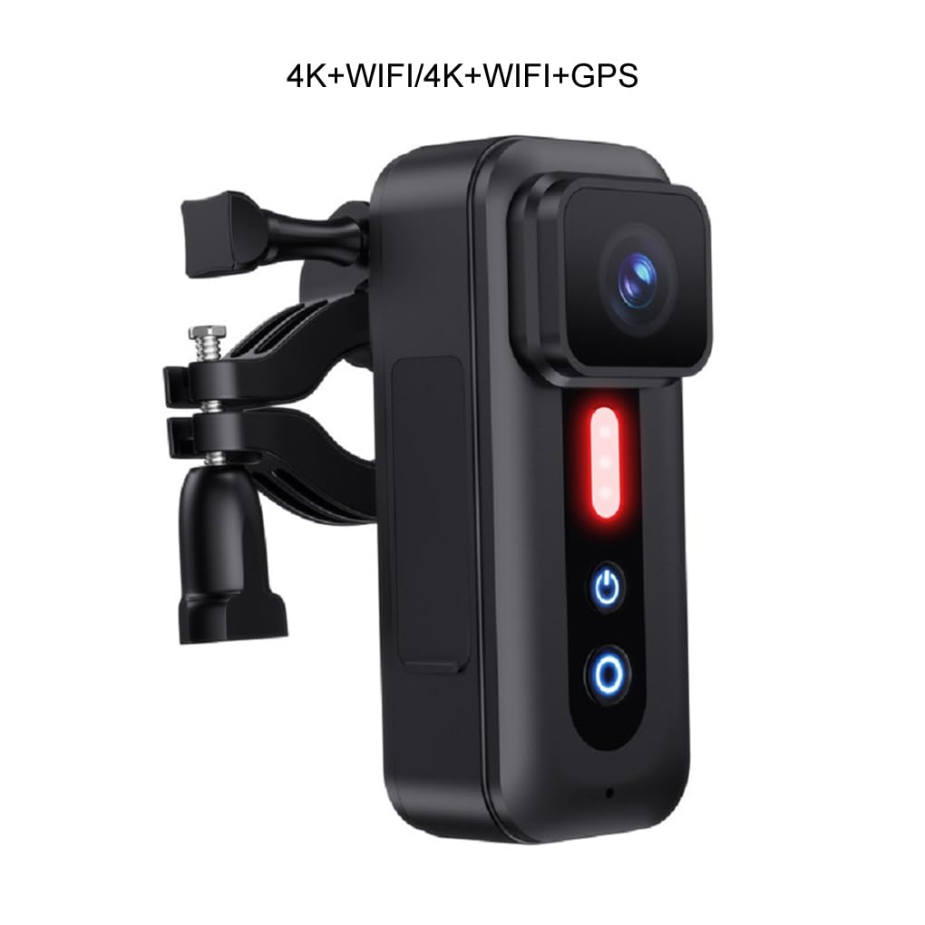 Motociclo Bici 4K HD Telecamera portatile Wi-Fi Video Registrazione Telecamera Staffa di montaggio Opzione durevole per appassionati di ciclismo e viaggiatori