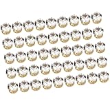 UKCOCO 50 Piezas de Circonita Redonda de 6 Mm Dorada para Bisutería, Accesorios de Anillo DIY Base de Cobre, Decoración Artesanal para Manualidades y Joyas Mujer
