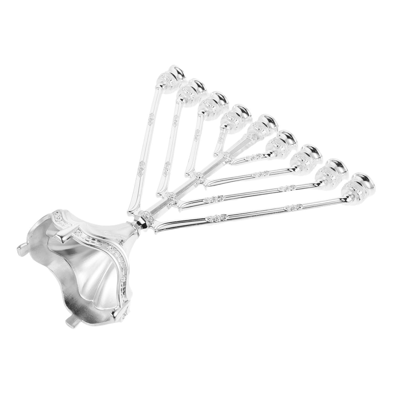 Chandelier de Hanoukka à 9 branches en alliage de zinc argenté Beavorty pour shabbat
