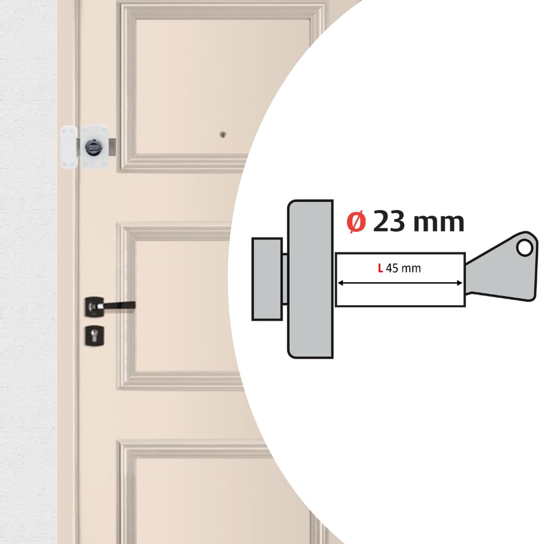 Vachette Cyclop Door Lock Cylinder, Interior Button Opening, External Key, Cylinder Diameter 23 mm, Length 45 mm, 5 Pins - Image 4