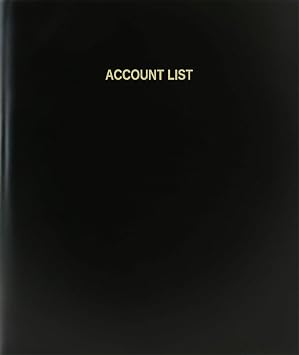 BookFactory Account List Log Book/Journal/Logbook - 120 Page, 8.5x11, Black Hardbound XLog-120-7CS-A-L-BlackAccount List Log Book
