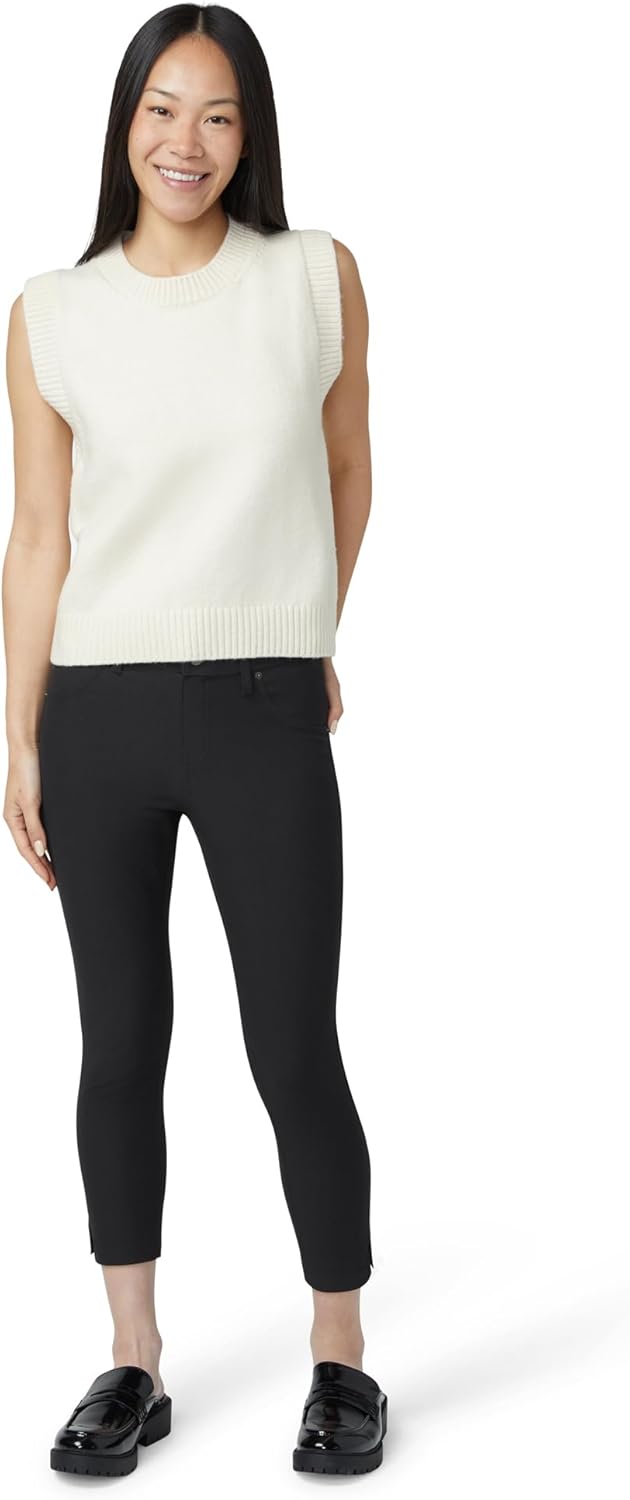 HUE Women's Essential Denim Capri Leggings with Pockets and Side Slits, Comfortable Pull On Pants - Image 5