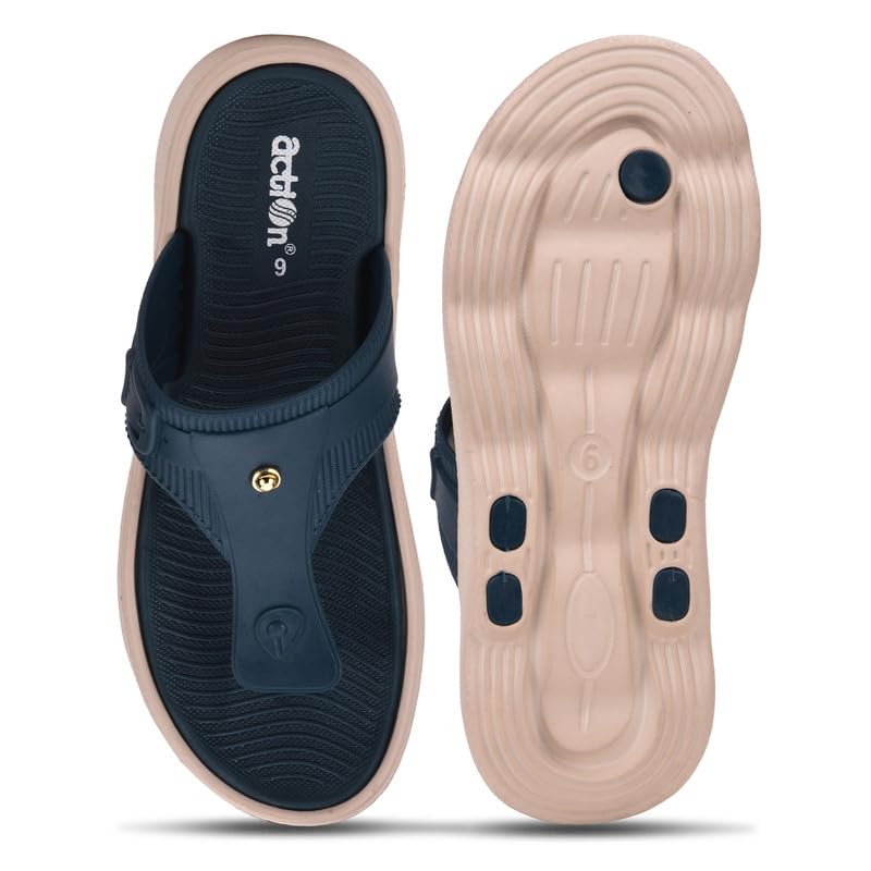 Image of ACTION Women's Thong Flip-Flops | Comfortable, Stylish Footwear for Everyday Use | Lightweight, Cushioned Footbed, Non-Slip Sole | Perfect for Summer, Beach, and Casual Wear