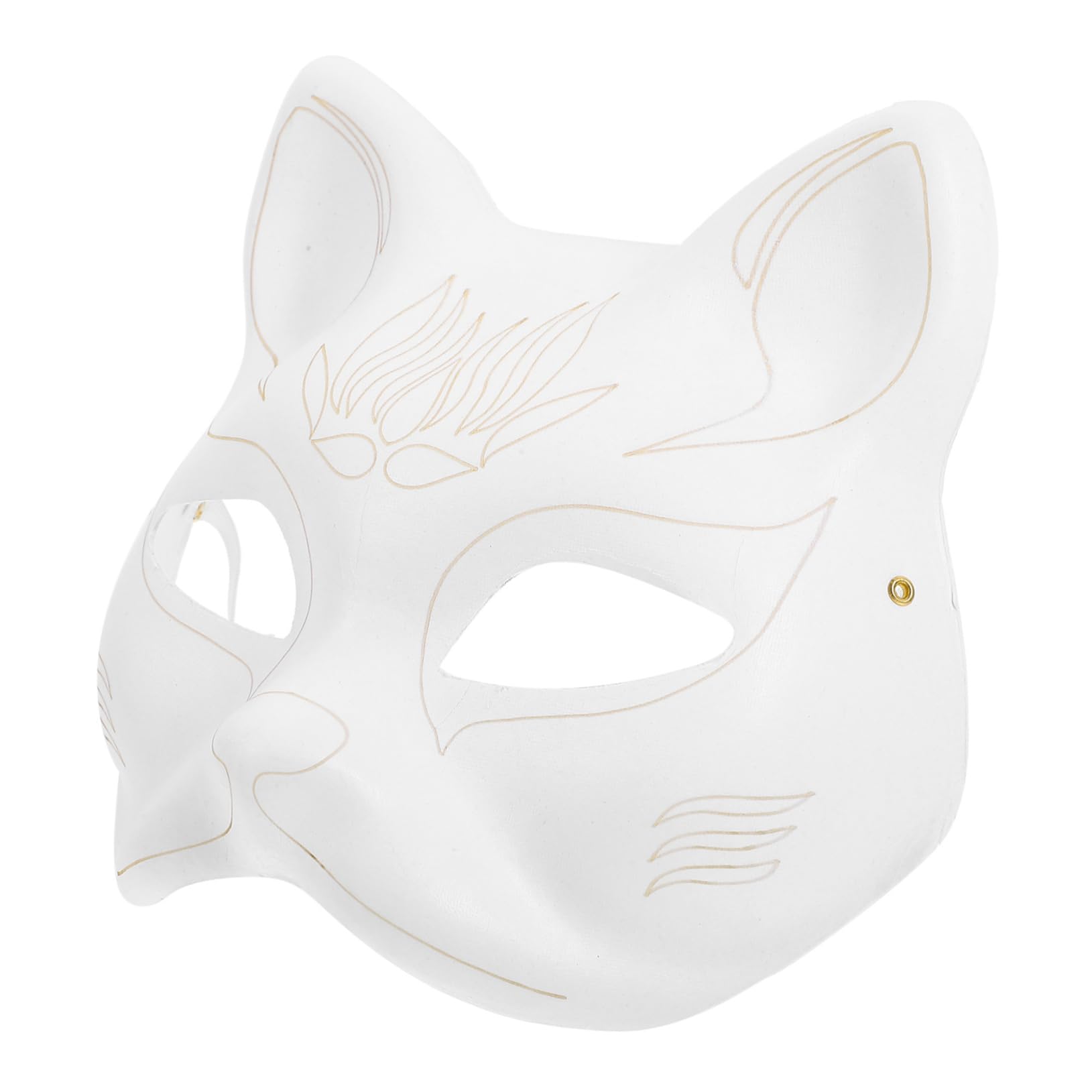 GRIRIW Unpainted Paper Craft Mask for Diy Cat Halloween Party Masquerade Mask Accessory