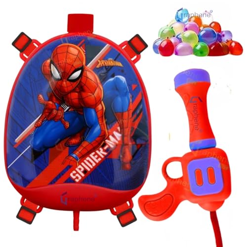 Image of GRAPHENE Holi Pichkari Water Gun for Kids with 1 Pkt Herbal Gulal &100 Water Balloon 1.1 L Back Holding Water Tank Pichkari High Pressure Water Spray Pistol Gun