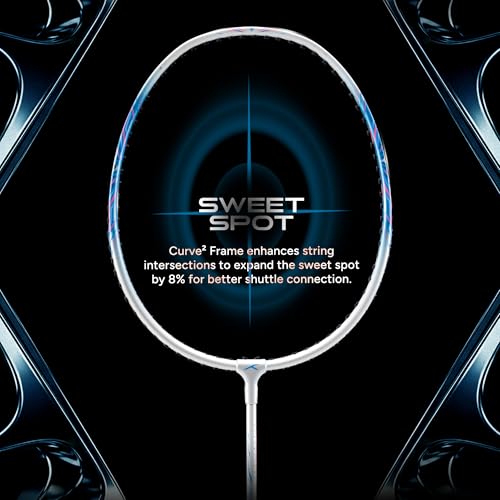 Image of Hundred Carbotek 1000 Badminton Racket | Superlight Head-Heavy Racket for Smash Power | Slim Shaft, Carbon Graphite Shaft & Curve Frame for Better Sweet Spot