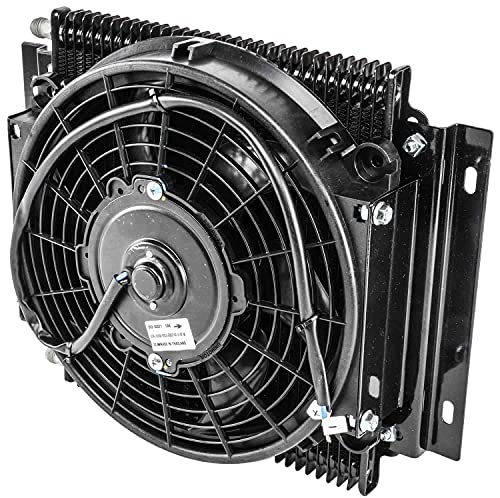 JEGS High Performance Transmission Cooler | 30,000 GVW | Fan Can Be Used As A Pusher Or Puller | 11 inches x 14 inches x 3.75 inches | -6 an Connections