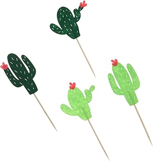 BUTIFULSIC 12pcs Cupcake Decorations Cake Toppers Hawaiian Decor Cake Toothpick Toppers Wedding Cake Toppers Cupcake Toppers Paper Cup Top Hat Insert Card Decorate Wooden Wedding Decoration