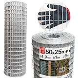 Grillage soudé pour volière - Grillage métallique - Grillage métallique - Grillage pour lapin - 50 x 25 mm - 1,9 mm - 1 m x 5 m