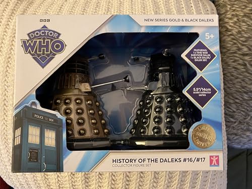 Figurines Daleks Doctor Who : pack collector noir et or pour fans de la série SF BBC