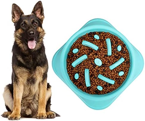 KASBAH Large Dog Bowl, Puzzle Slow Feeder Dog Bowl for Large Dog Interactive Bloat Stop Anti Choking Dog Food Bowl