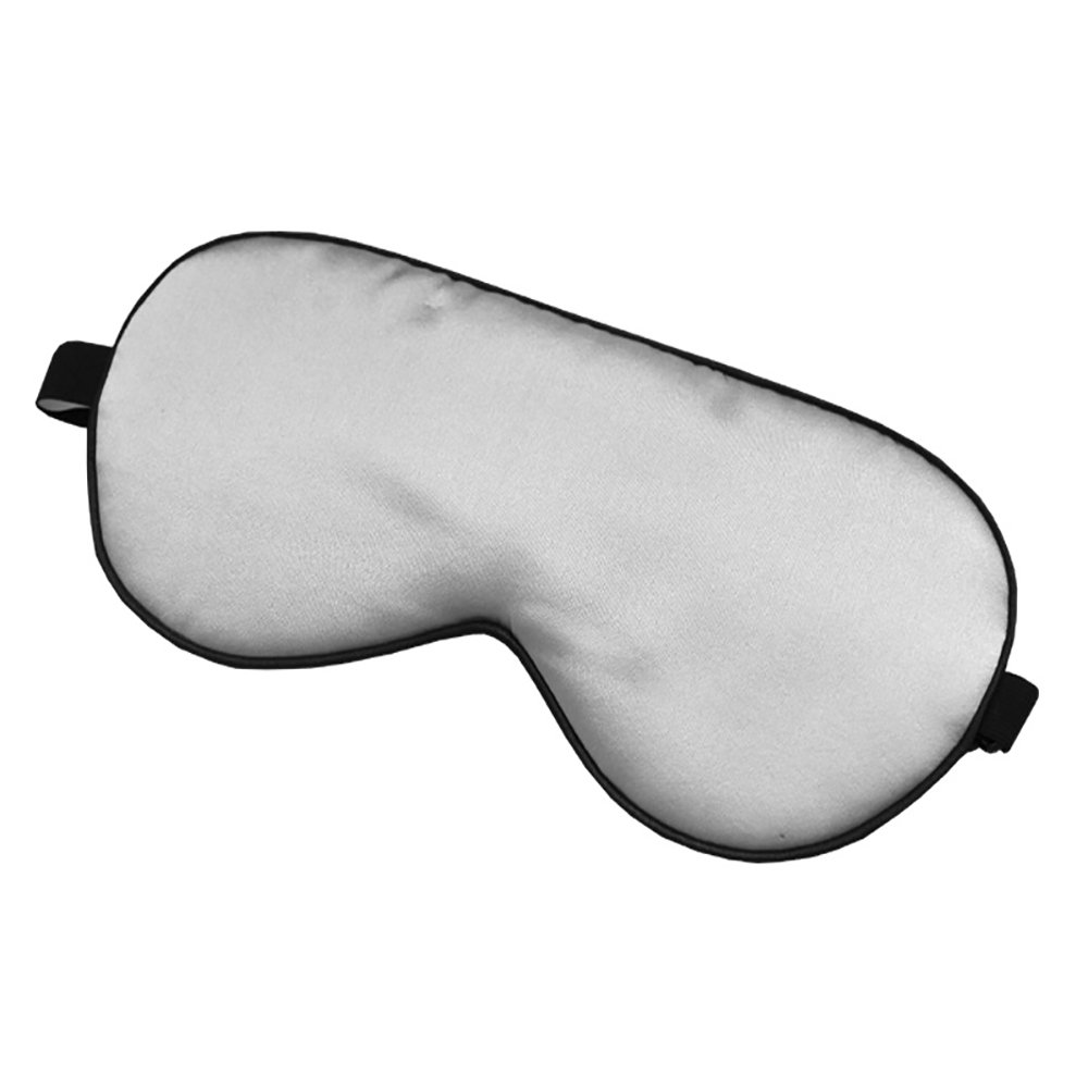 Lsharon Unisex Silver 100% Mulberry Silk Sleep Eye Mask Adjustable Soft Sleeping Mask Blindfold For Men & Women For Deep Relaxation Best Eye Shades Eye Mask (Silver)