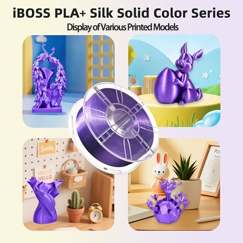 Image of iBOSS PLA Pro (PLA+) 3D Printer Silk Filament 1.75mm,Shiny Silk Purple 3D Printing Filament,1kg Spool (2.2lbs),Dimensional Accuracy + /- 0.02mm,PLA Plus 3D Filament,Fit Most FDM Printer(Silk Violet)