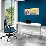 Weber Büro Optima Schreibtisch Weiß 180x80cm Bürotisch Arbeitstisch