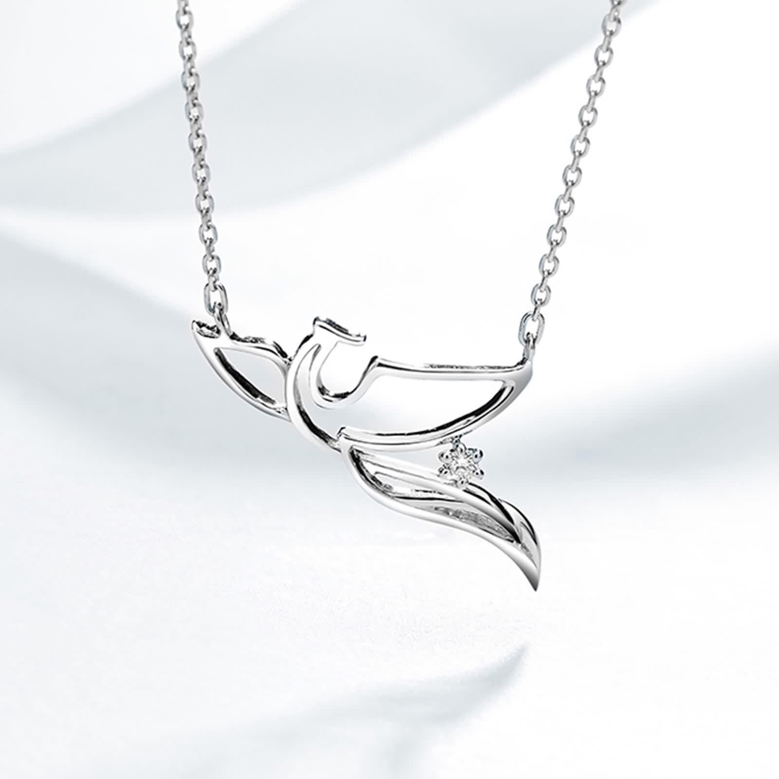Collana da donna con ciondolo, collana lunga alla moda, con diamante bianco, 9 K/14 K/18 carati