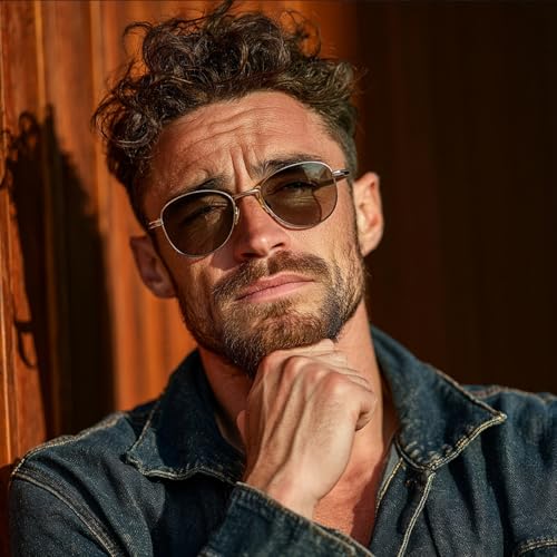 Image of Classic Pilot Sunglasses for Man Aviator Polarized Sports Sun Glasses UV Protection for Cycling Fishing Driving