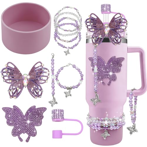 Hpebl 10PCS Flower Accessories for Stanley Cup 30 40oz Tumbler,Purple - image 1