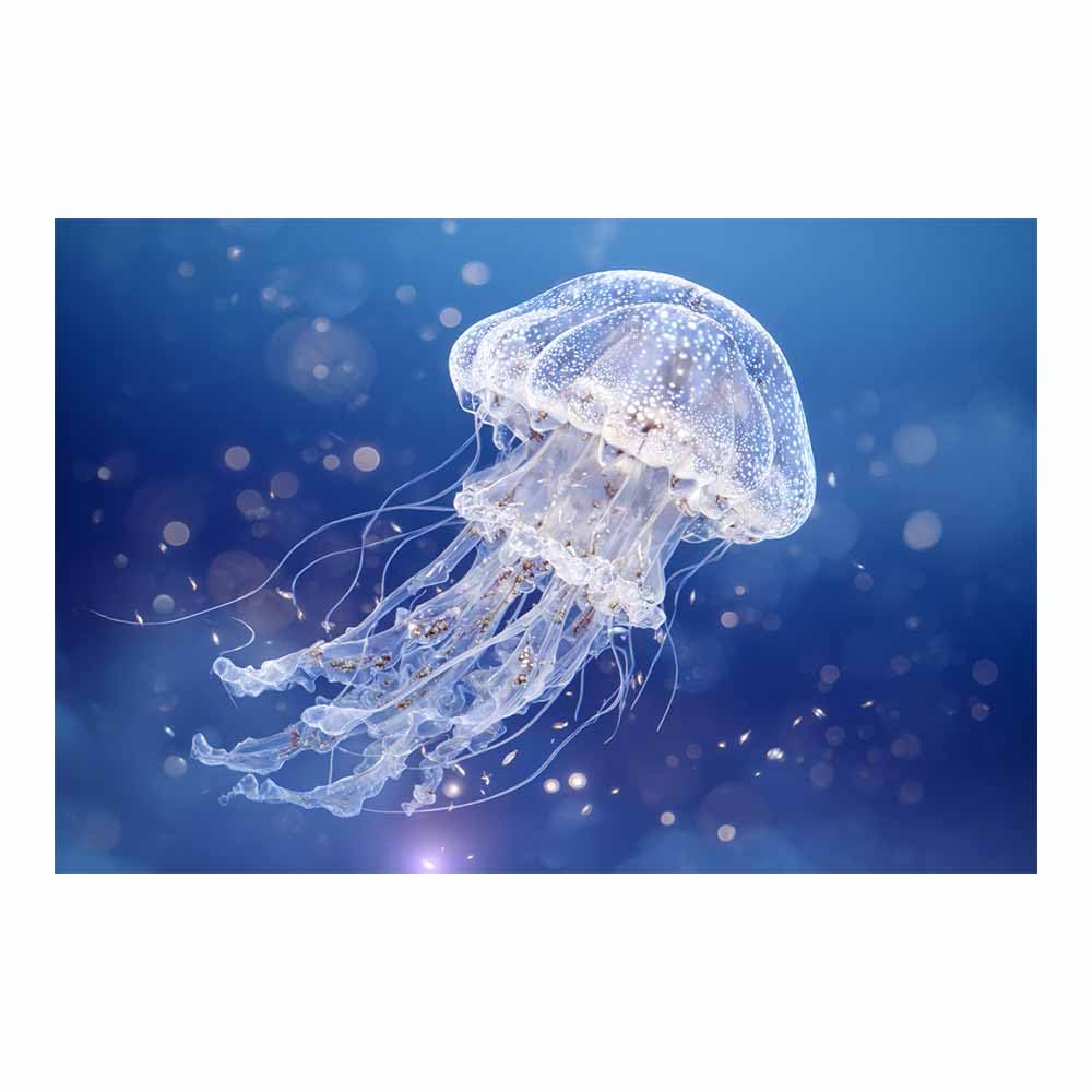HUYEEI marine animals Canvas Wall Art Solitary Jellyfishs Canvas Prints Posters Modern Artwork for Livings Room Bedroom Bathroom Home Office(blue)-60x90cm Unframed