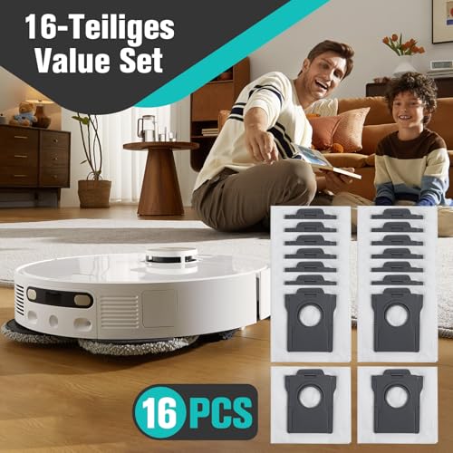 16 Stück Staubbeutel für Dreame X30/X40/X50 Ultra Complete, L10s Pro Ultra Heat/L10s Ultra Gen 2, L40/L50 Ultra, Mova E30 Ultra/X30 Ultra Staubsauger, 3,2L Staubsaugerbeutel zubehör Beutel