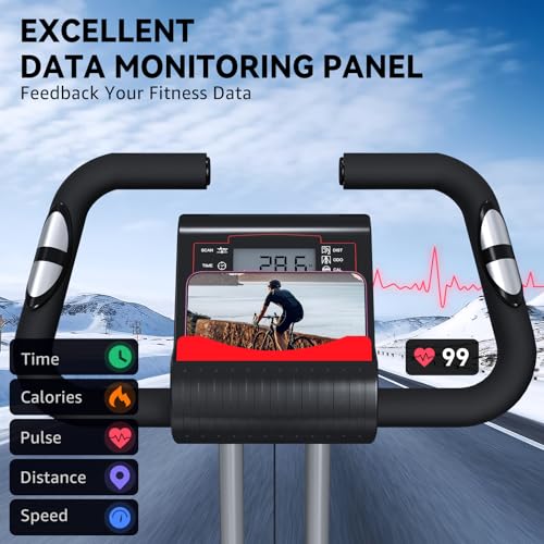 Foldable Exercise Bike with Resistance Bands