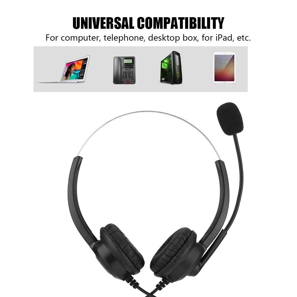 Auricolare telefonica H300D,Cuffie con Filo da Call-Center, Cuffie Telefono Fisso Mono con Microfono a Cancellazione del Rumore, Adatto per assicurazioni, banche, ospedali, aziende