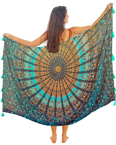 Pareo Da Spiaggia Donna Grande Lungo Cottone Nappa...