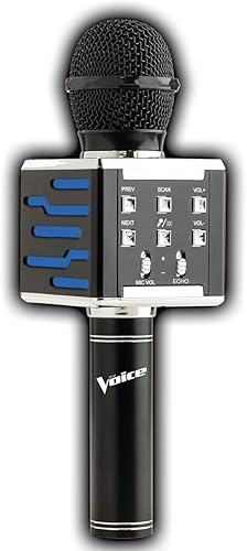 The Voice Champ - Micrófono inalámbrico de karaoke de mano, altavoz con luces LED, múltiples efectos de sonido, reproduce música y grabación de voces