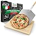 Pizza Divertimento Pietra refrattaria per pizza da forno - Con pala per pizza - Pietre di cordierite - Base croccante e condimento gustoso