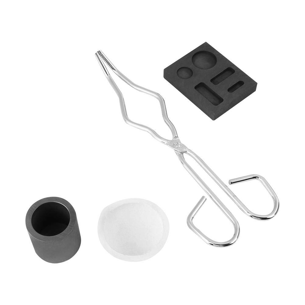 crogiolo per oro + Crogiolo di grafite ad alta purezza + Tong + Ciotola + Combo Kit di fusione torcia per lingottiera