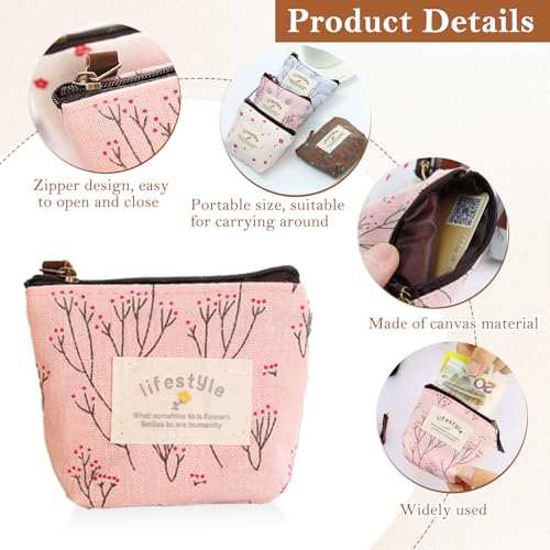 Image of TecoKart 6 Pcs Cute Coin Purse for Women - Retro Mini Coins Pouches, Small Pouch for Coins, Multi-Color Pouch for Women, Portable Small Purse for Kids and Adults Daily Use