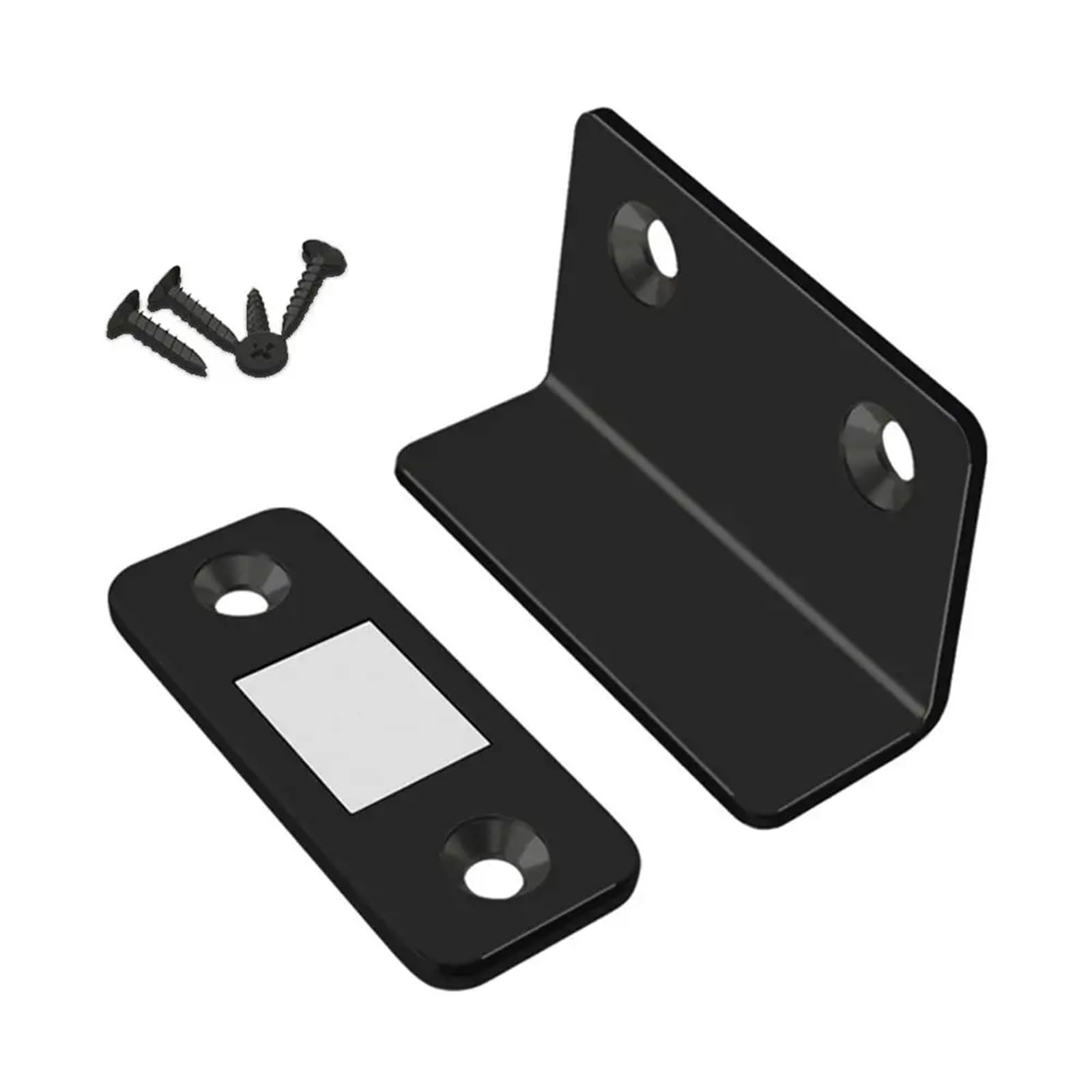 Xctdsvah Black Door Stop L-Type Strong Magnetic Door Closer Cabinet Catches Latch Magnet Wardrobes Ultra Thin Closures Furniture Fittings(Black)
