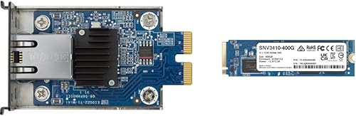 Synology El módulo de actualización de red agrega 1 unidad de estado sólido SSD NVMe SNV3410 de 10GbE RJ-45 y M.2 2280 de 400 GB (SNV3410-400G)