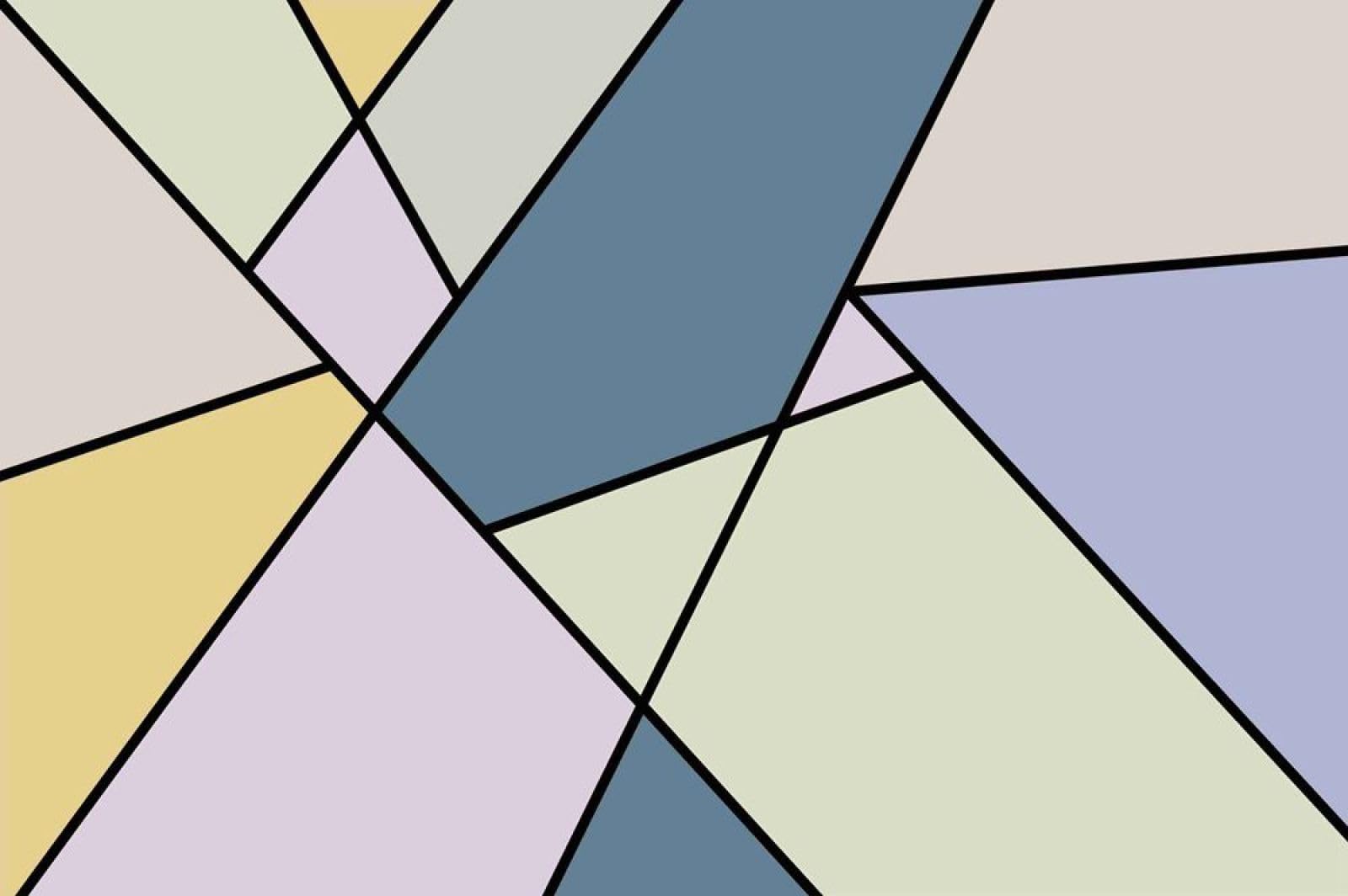 Mural moderne salon aux motifs géométriques art multicolore pour décoration murale