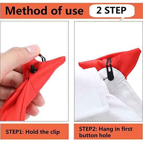 Image of DEYACE Clip on Ties for Men, 2 Pcs Black Tie & Clips Set, 20 Inches Premium Solid Color Ties