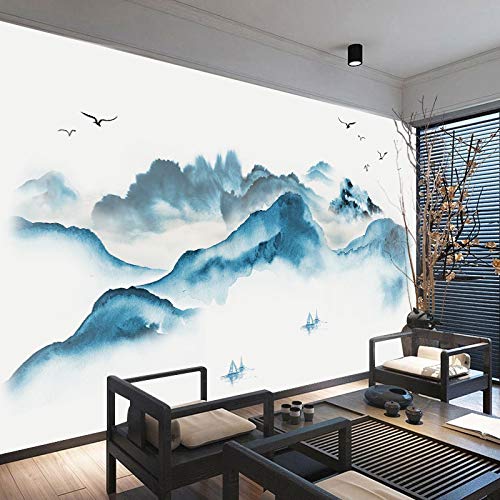 Autocollant Mural Effet 3D Lac Paisible - Décoration De Porte Amovible PVC 95x215 Cm, Style Zen Chinois - 10