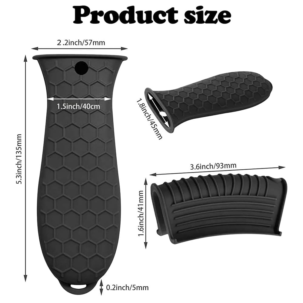 Fapiwen Silicone Cast Iron Handle Covers, 3 Pcs
