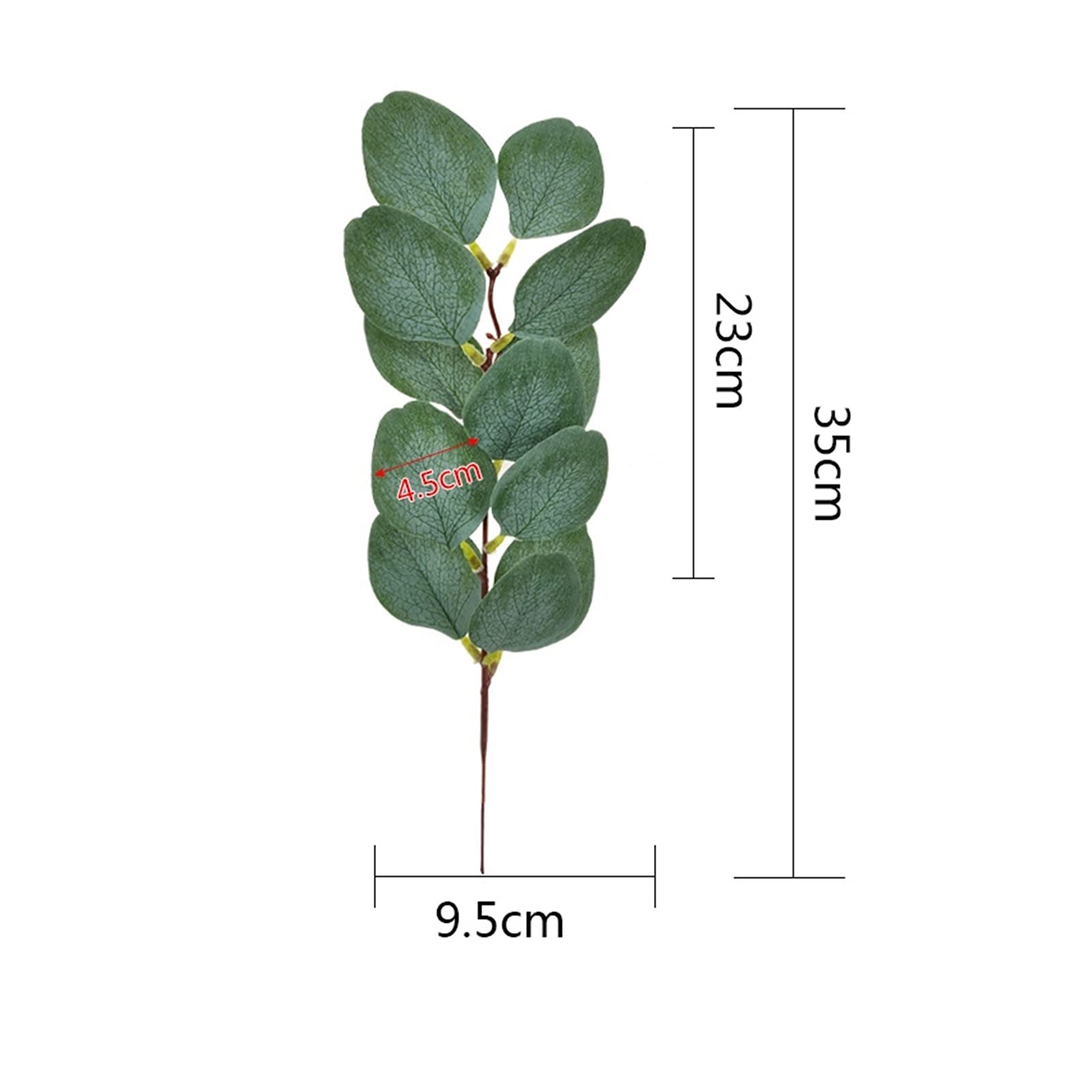 dekoracja 20 szt. 35,7 cm sztuczny eukaliptus, jedwabne liście roślinność, łodygi, gałązki, sztuczne gałęzie na imprezę, ślub, ogród, dekoracja kwiatowa winorośl (kolor: Zielony)