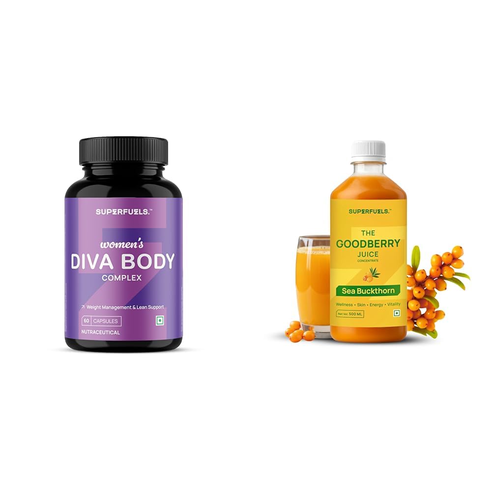 DIVA BODY Fat Burners for Women | Weight Loss Supplement | Contains extract of Green T | SUPERFUELS. The Goodberry Juice | Himalayan Sea Buckthorn Berry Juice Concentrate | Has Natural Vi-image-33