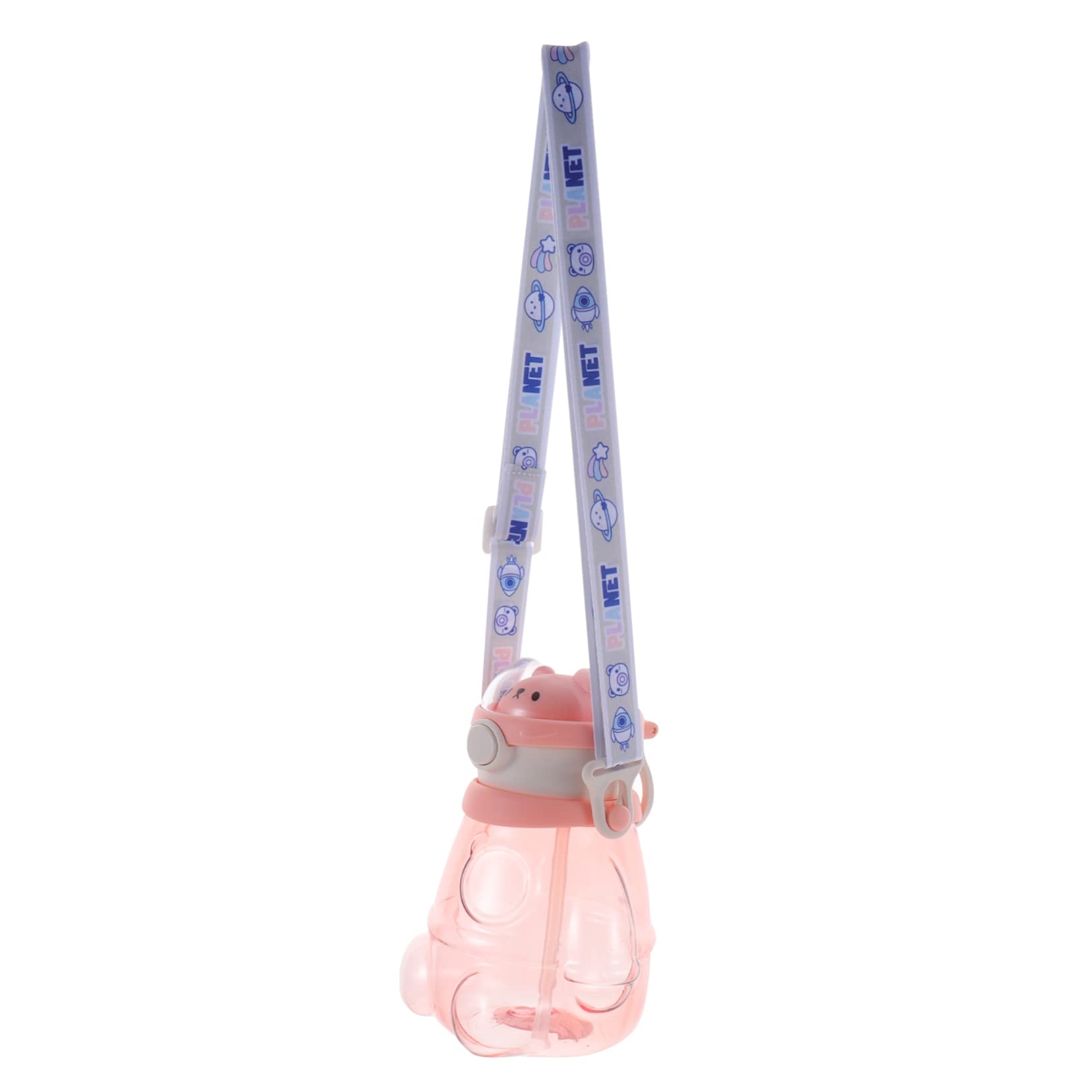 Sosoport Cute Straw Water Bottle for Boys Girls Gym Bottle Shoulder Strap Aesthetic Daily Water Cup