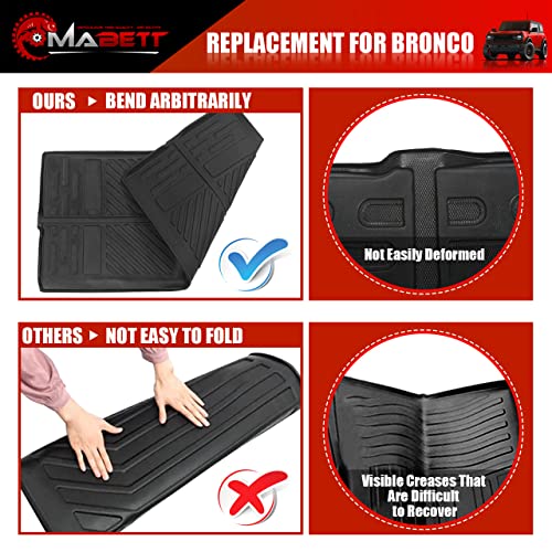 Mabett Cargo Liner Trunk Mat for Ford Bronco Accessories 2025 2024 2023 2022 2021 2-Door TPE Material All-Weather Trunk Liner to Prevent Movement and Vibration of Goods - Thumbnail 3