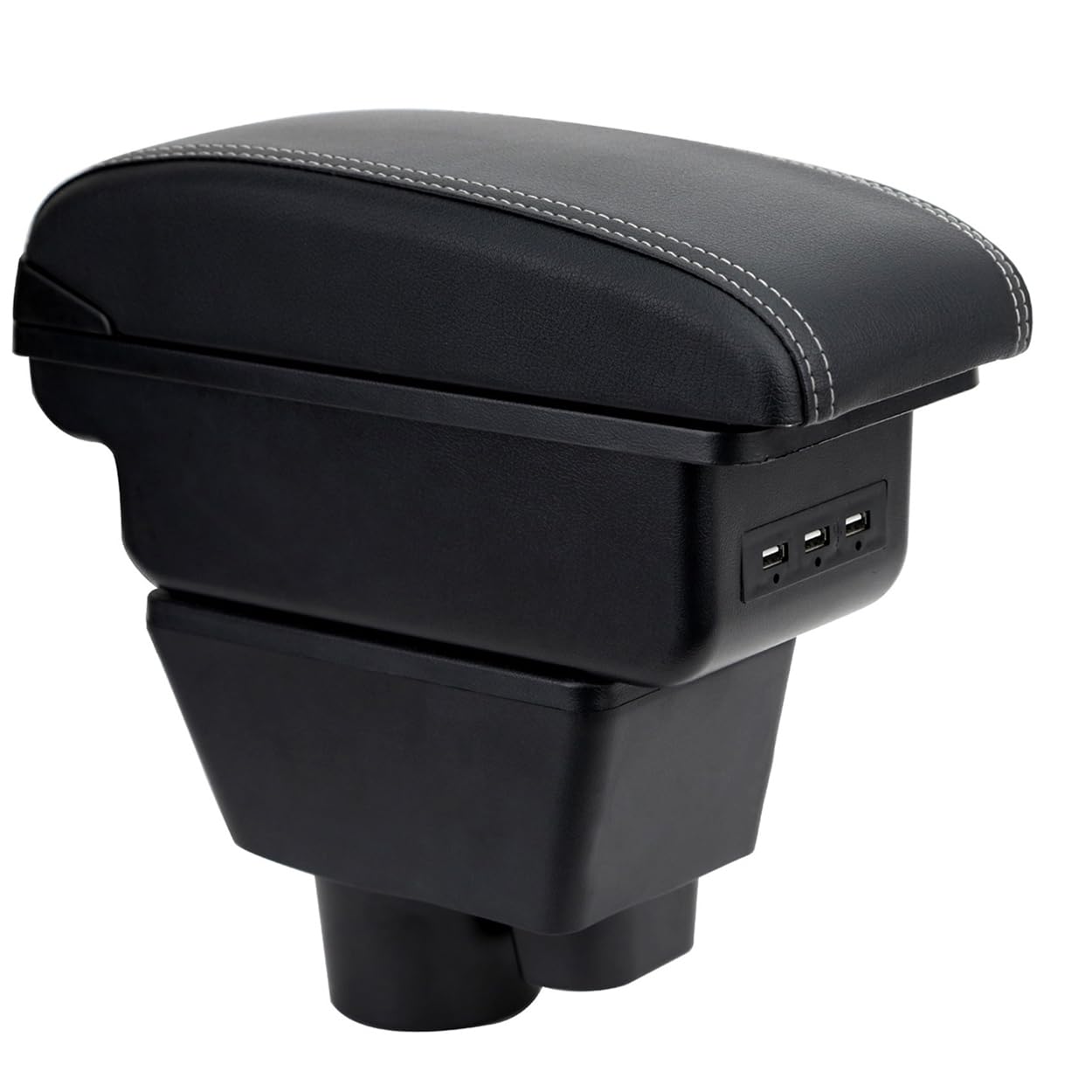 Accoudoir Centrale pour Opel Corsa F 2019-2025, Rangement Intégré, Cuir Noir, Facile à Installer, Accessoire Intérieur Voiture